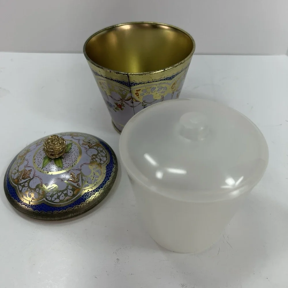 Elite Gift Boxes Wallace Collection Sevres Tin Lavender Gold Rose Finial Good